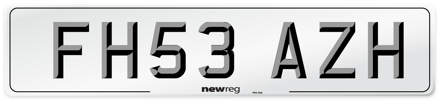 FH53 AZH Number Plate from New Reg
